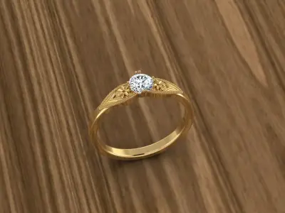 Jewelry Diamond Ring 3D print model 15