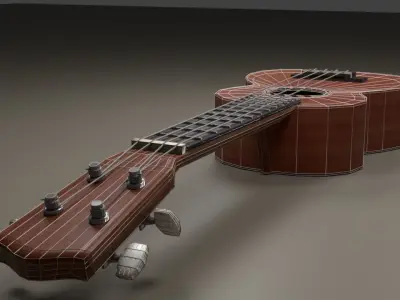 Guitar wooden ukulele 3D model