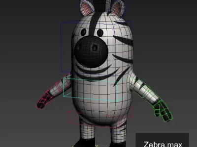 Rigged Zebra Character 3D model