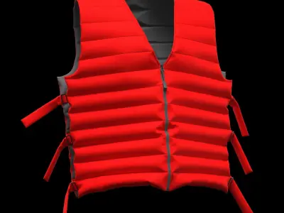 Female puffer vest 3D model