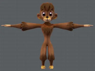 Monkey V01 Low-poly 3D model