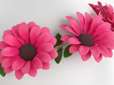 Flower female wreath 3D model