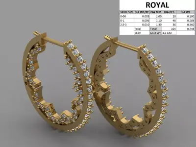 Hanging Luxury diamond earing  3D print model