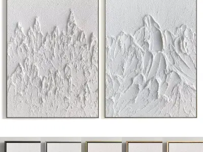 Plaster Two Photo Frame 264 Low-poly 3D model