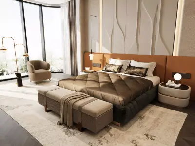 Modern Bedroom 3D Model 3D model