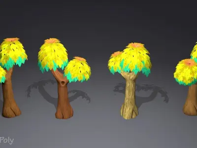 Stylized Nature Collection Low-poly 3D model