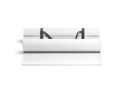 White Half Folded 2 Types Yoga Mat - for meditation and tourism 3D model