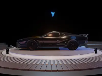 Futuristic Cyber Car Low-poly 3D model