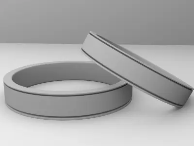Couple Gold Ring 3D model