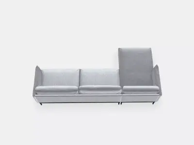 APPLARYD 4-seat sofa with chaise longue Low-poly 3D model