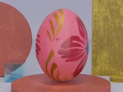Easter egg 07 Low-poly 3D model