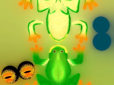 Tree frog Low-poly 3D model