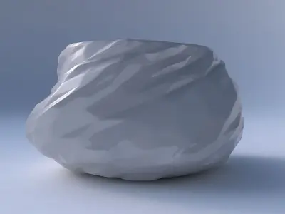 Bowl twisted elipse with low-polygon bulges  3D print model