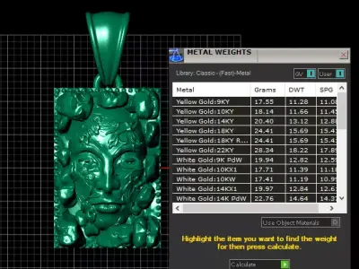 face pendant 3D printable model  3D print model