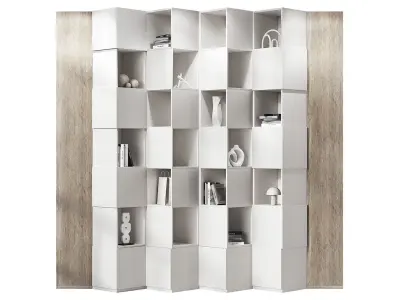 Bookcase office rack shelving 3D model