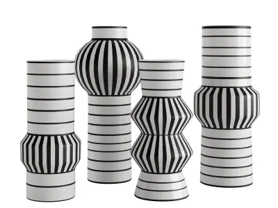 Black and white vase collection
