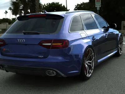 Audi RS4 Avant 2013 3D model Modified Low-poly 3D model