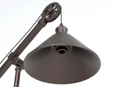 Industrial Pulley Table Lamp 3D Model 3D model