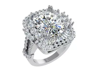 Cushion Halo Ring 4166 3D print model