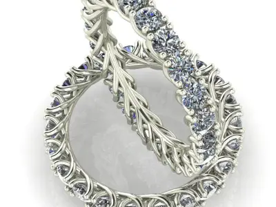 Eternity diamond rings 3mm gems set 3D print model