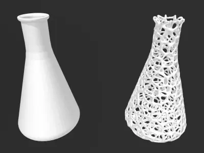 Hollow Voronoi Erlenmeyer Flask Beaker  Free 3D print model