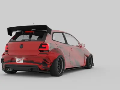Volkswagen polo gti widebody 3D model