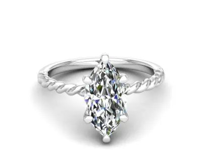 Engagement ring Victoria marquise 3D print model