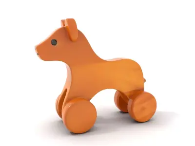 Wooden Toy Animal Model Pack with Rolling Feature Low-poly 3D model