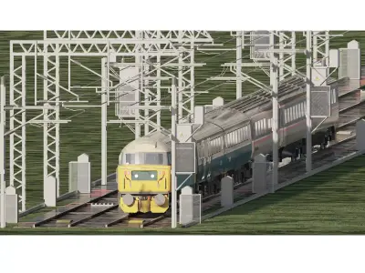 British Rail Class 47  with coaches 3D model