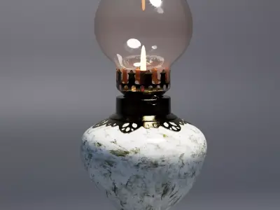 Indochina Vintage Oil Lamp 3D model