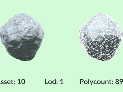 Granite Rocks Pack Game and VFX Asset Collection Vol 3 Free low-poly 3D model