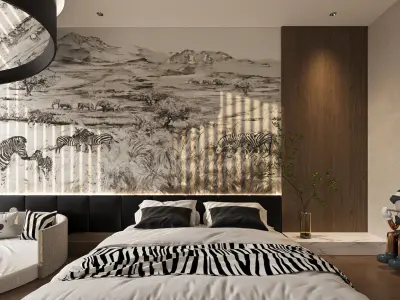 hotel bedroom interior 11 3D model