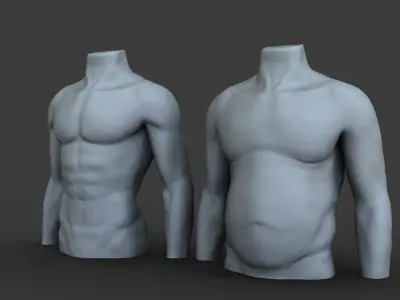 Male Mannequin Before and After 3D model