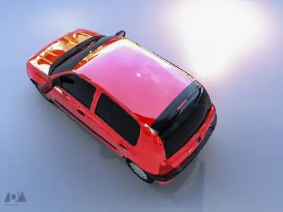 Renault Clio 2 Phase 1 Low-poly 3D model