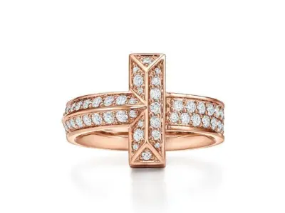 Tiffany T pave ring 3D print model