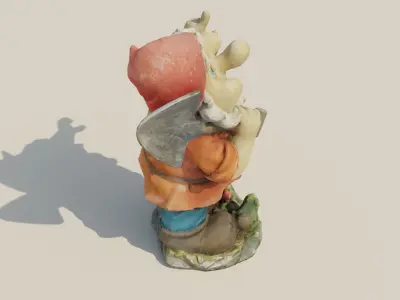 Garden Gnome Statue Low-poly 3D model