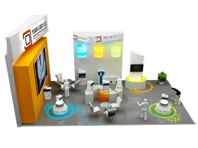  Booth Exhibition Stand a466a 3D model