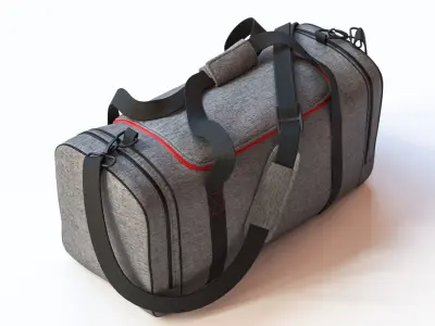 Gray travel bag 3D model