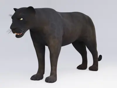 3D Black Panther Low-poly 3D model