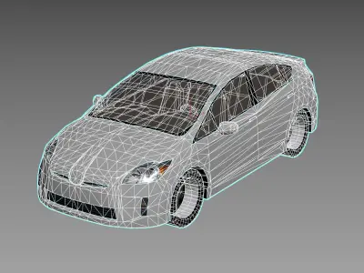 R3DP ASIAN CARS LOW-POLY PBR - Toyota Prius Low-poly 3D model