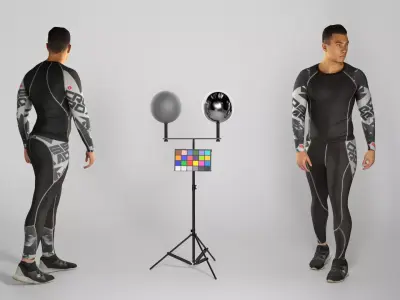 Athletic man in crossfit uniform 199 Low-poly 3D model