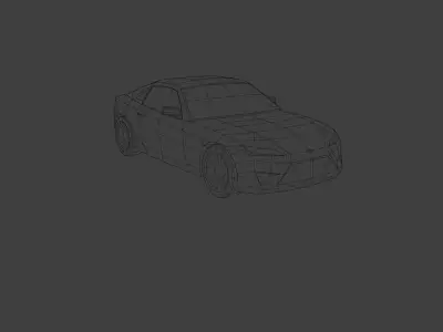 Low Poly Modern Generic Coupe Low-poly 3D model