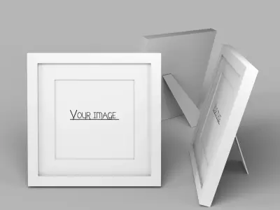 Modern White Picture Frame 3D model