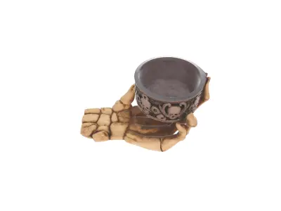 Skeleton Hand Candy Bowl Halloween Skull Decor 3D print model