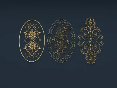 Collection carved decor  05  3D model 3D model