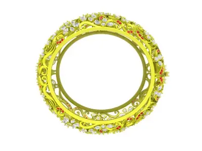 Luxury Diamond Flower Women Bangle Bracelets 7393A 3D print model
