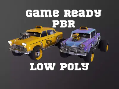 CyberPunk Car Low-poly 3D model sci fi pbr Low-poly 3D model