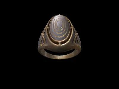 High 3d Render Artificial Signet Ring 3D model