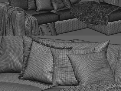 Vimle Sofa 3 Seats Chaise Longue 3D model