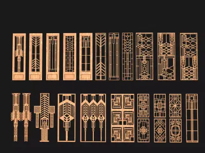 Wood Decorative Panel 3D model